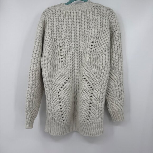IRO Vesna Metallic Wool Blend Open Cardigan In Off White pale gray SIZE Medium s - Picture 8 of 13